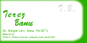 terez banu business card